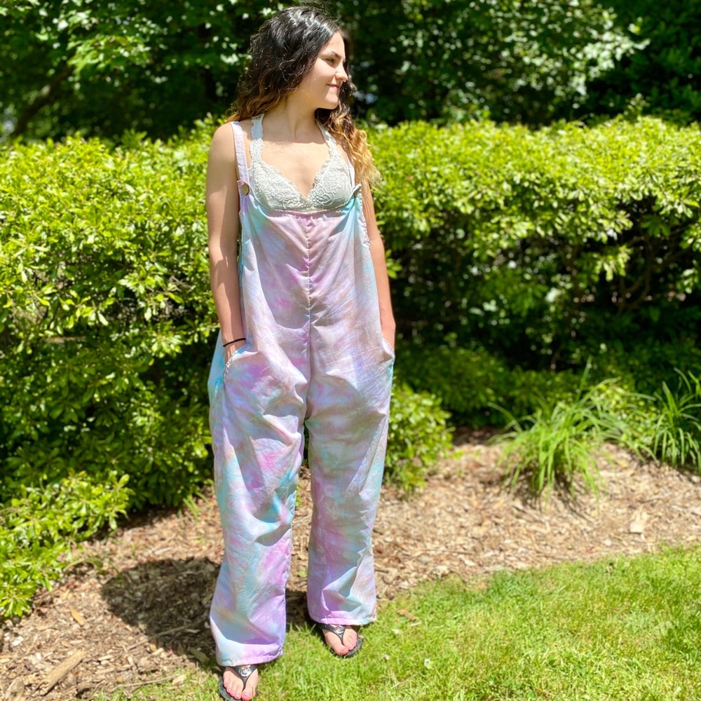 Handmade Pink Tie Size Large Overalls